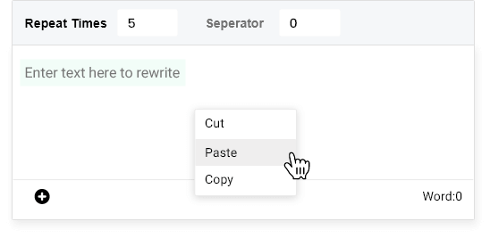Type or copy-paste your text to repeat